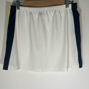 NWT Vintage 90s TAIL white blue yellow striped mini tennis skirt L preppy retro